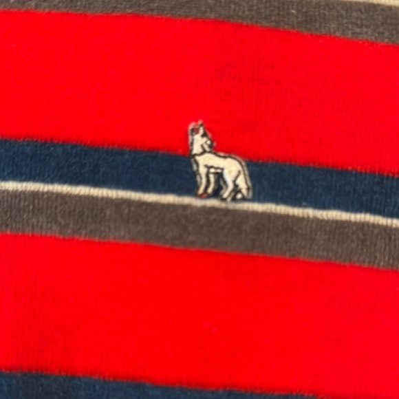 Vintage velour Red Striped Sweatshirt by Coyote - Picture 2 of 8